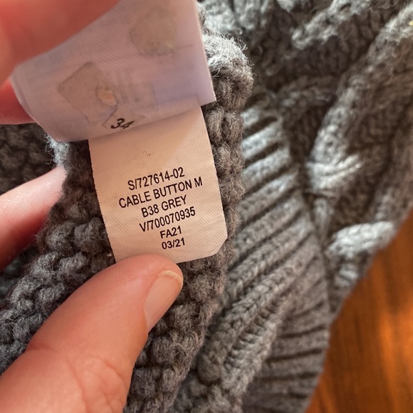 EUC Gap kids boys’ gray mock turtleneck cable knit sweater Sherpa lined collar L - Picture 7 of 7